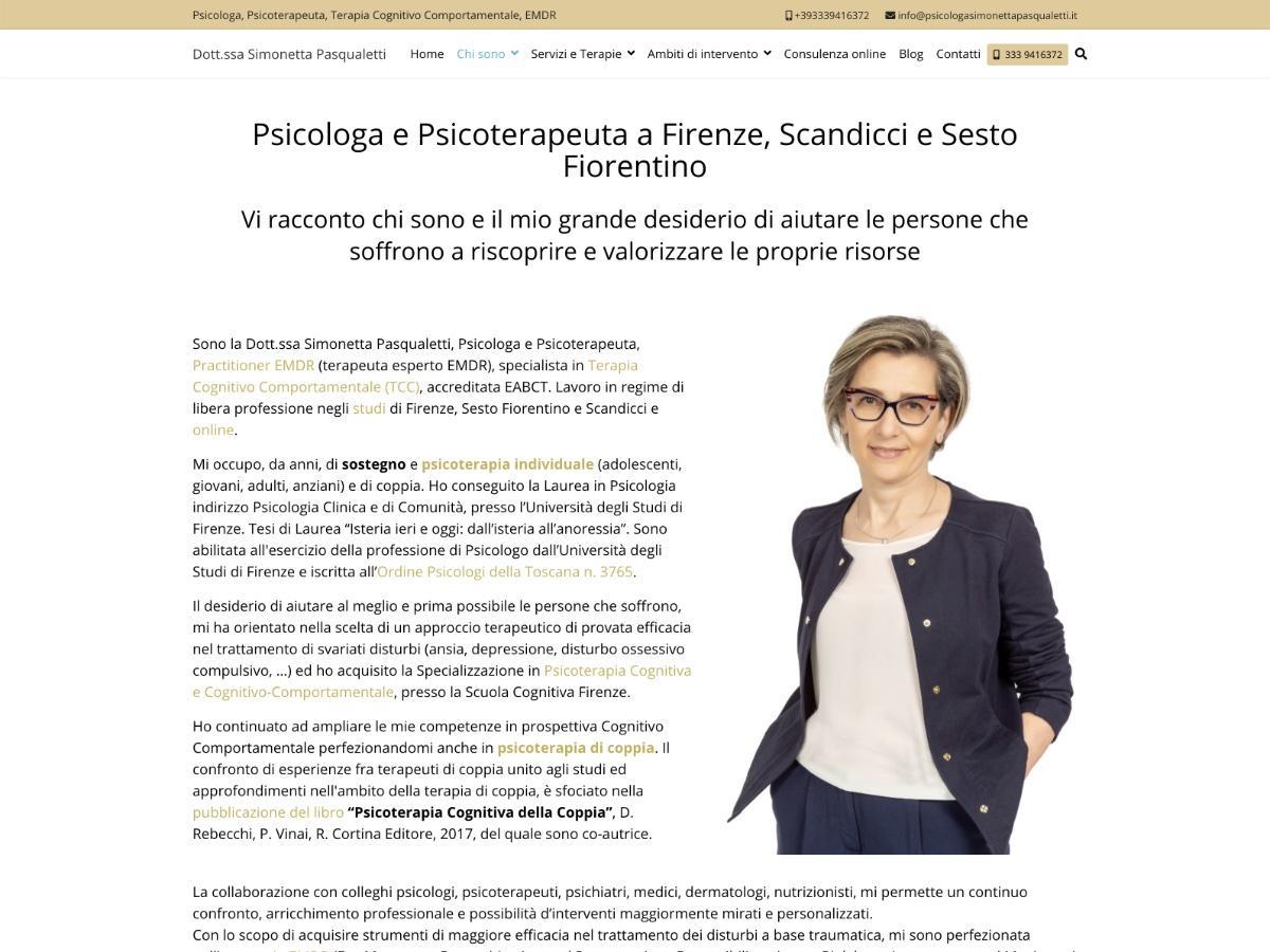 Dott.ssa Simonetta Pasqualetti - Psicologa e Psicoterapeuta